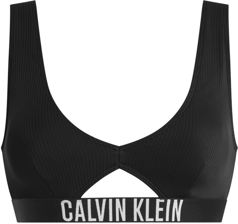 Calvin Klein Swimwear Bikinový top  čierna / biela
