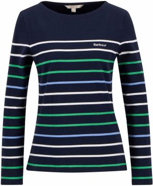 Barbour Tričko 'Hawkins'  námornícka modrá / nebesky modrá / zelená / biela