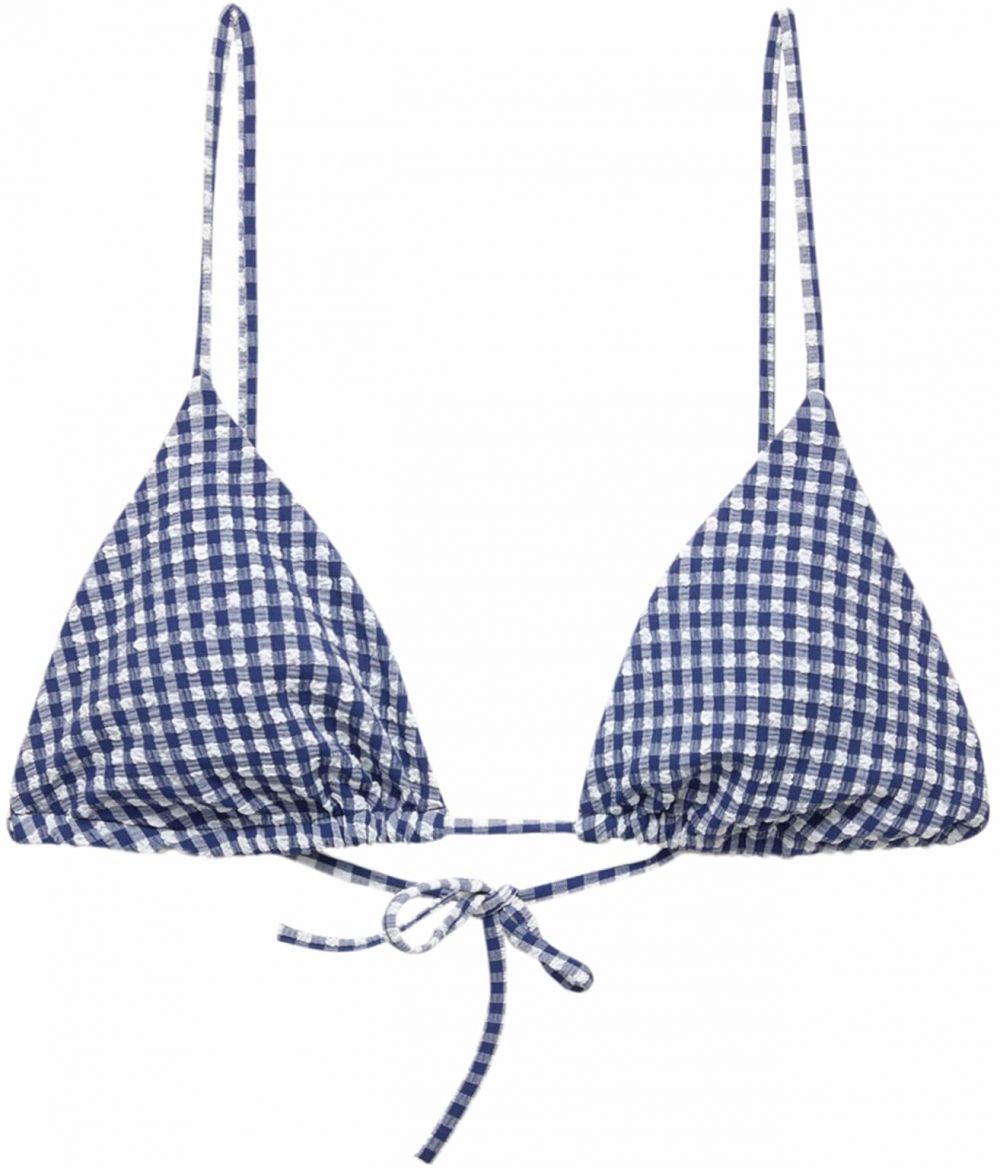 Pull&Bear Bikinový top  námornícka modrá / biela