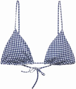Pull&Bear Bikinový top  námornícka modrá / biela