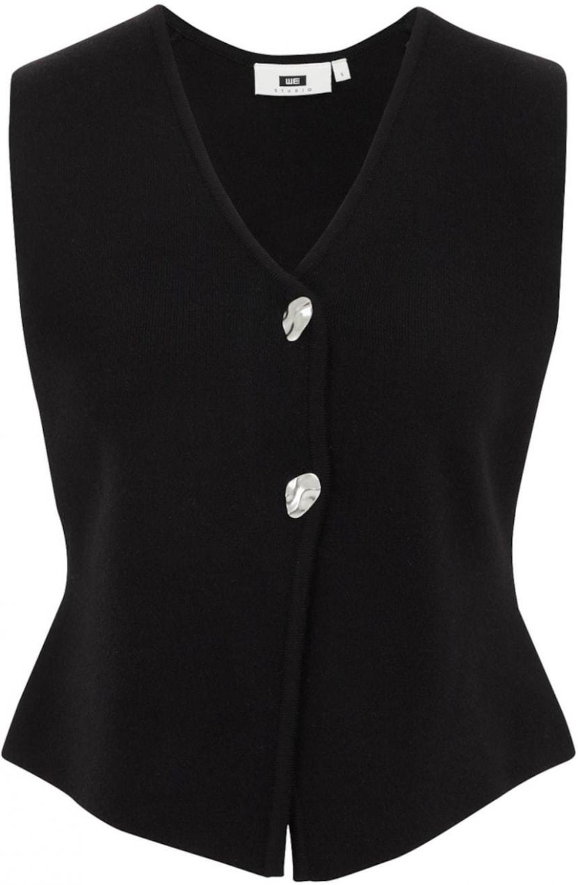 WE Fashion Pletená vesta 'THE STATEMENT GILET'  čierna