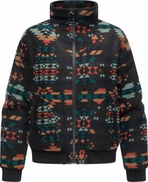 Ragwear Prechodná bunda 'Toscia Ikat'  svetlomodrá / smaragdová / pastelovo oranžová / čierna