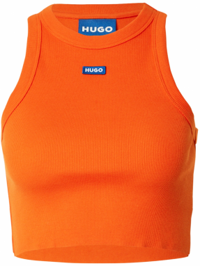 HUGO Top  modrá / tmavooranžová / biela