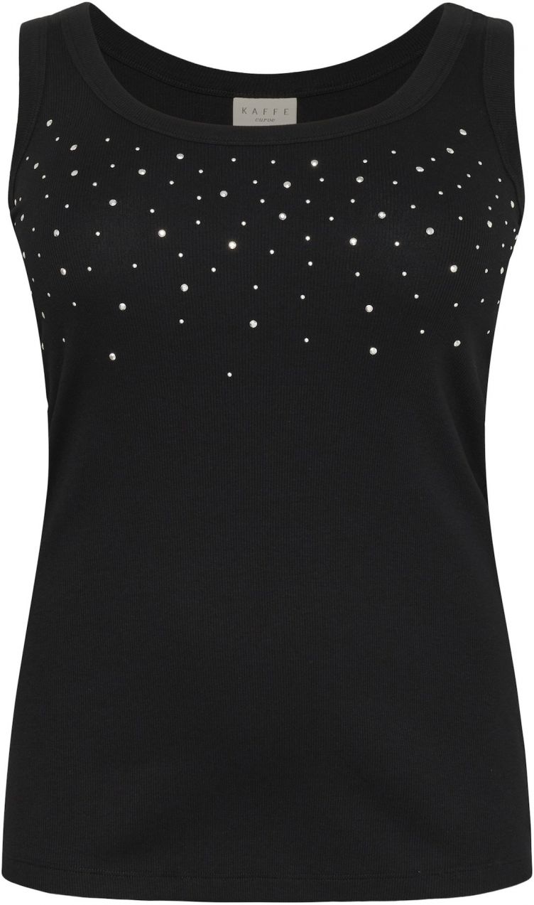 KAFFE CURVE Top 'KCCarina'  čierna / strieborná