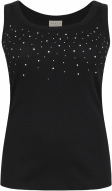 KAFFE CURVE Top 'KCCarina'  čierna / strieborná