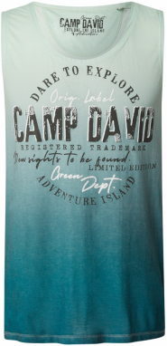 CAMP DAVID Tričko  petrolejová / svetlozelená / čierna / biela