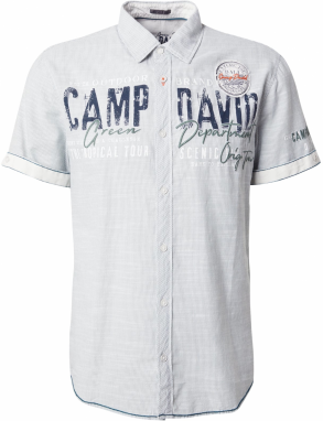 CAMP DAVID Košeľa  námornícka modrá / pastelovo zelená / červená / biela