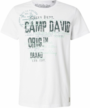 CAMP DAVID Tričko  jedľová / biela