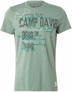CAMP DAVID Tričko  mätová / tmavozelená / biela