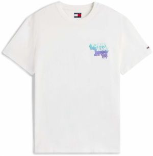 Tommy Jeans Tričko  azúrová / svetlozelená / fialová / biela