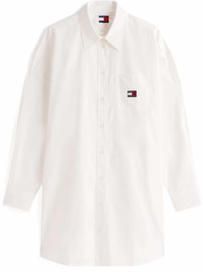Tommy Jeans Košeľové šaty  biela ako vlna