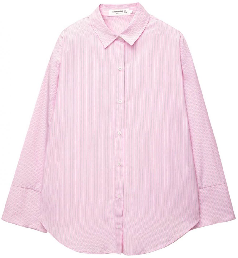 Pull&Bear Blúzka  svetlosivá / ružová / biela