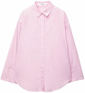Pull&Bear Blúzka  svetlosivá / ružová / biela