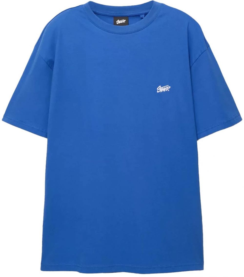 Pull&Bear Tričko 'STWD'  modrá / biela