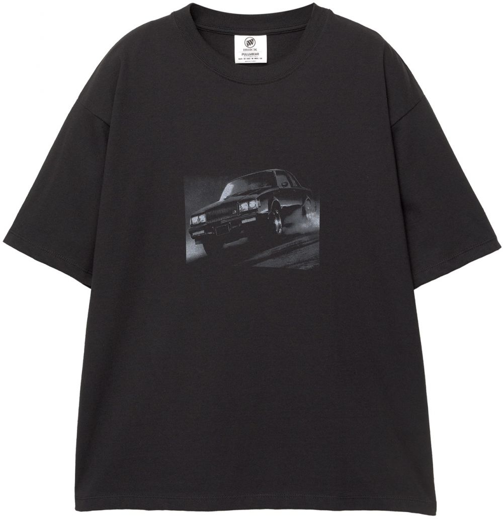 Pull&Bear Tričko  antracitová / čierna / šedobiela