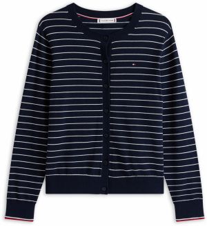 TOMMY HILFIGER Kardigán  tmavomodrá / biela