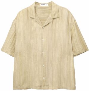 Pull&Bear Košeľa  béžová / žltohnedá / kaki