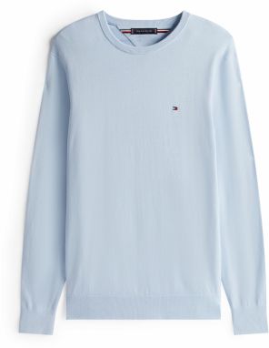 TOMMY HILFIGER Sveter 'Essential'  námornícka modrá / svetlomodrá / červená / biela