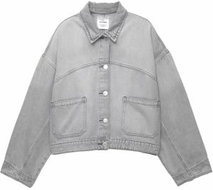Pull&Bear Prechodná bunda  sivý denim