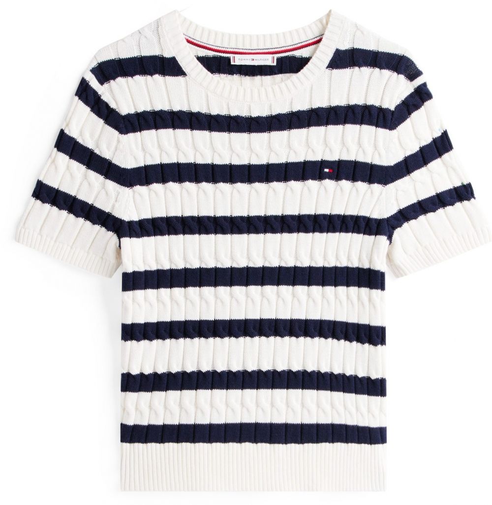 TOMMY HILFIGER Sveter  námornícka modrá / biela