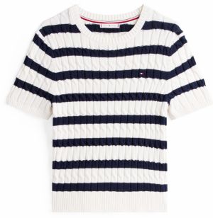 TOMMY HILFIGER Sveter  námornícka modrá / biela