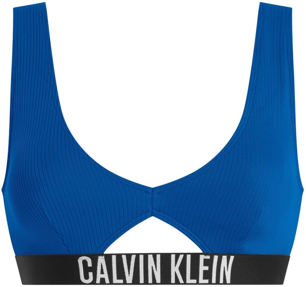 Calvin Klein Swimwear Bikinový top  modrá / čierna / biela