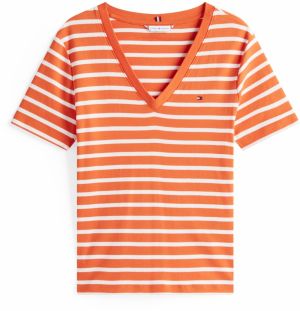 TOMMY HILFIGER Tričko 'Cody'  oranžová / biela