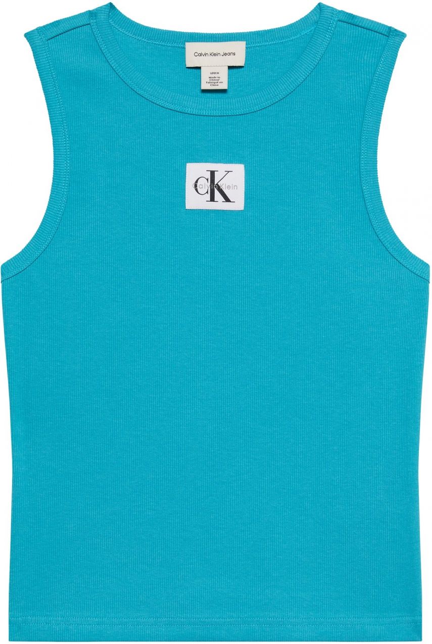 Calvin Klein Jeans Top  tyrkysová / čierna / biela