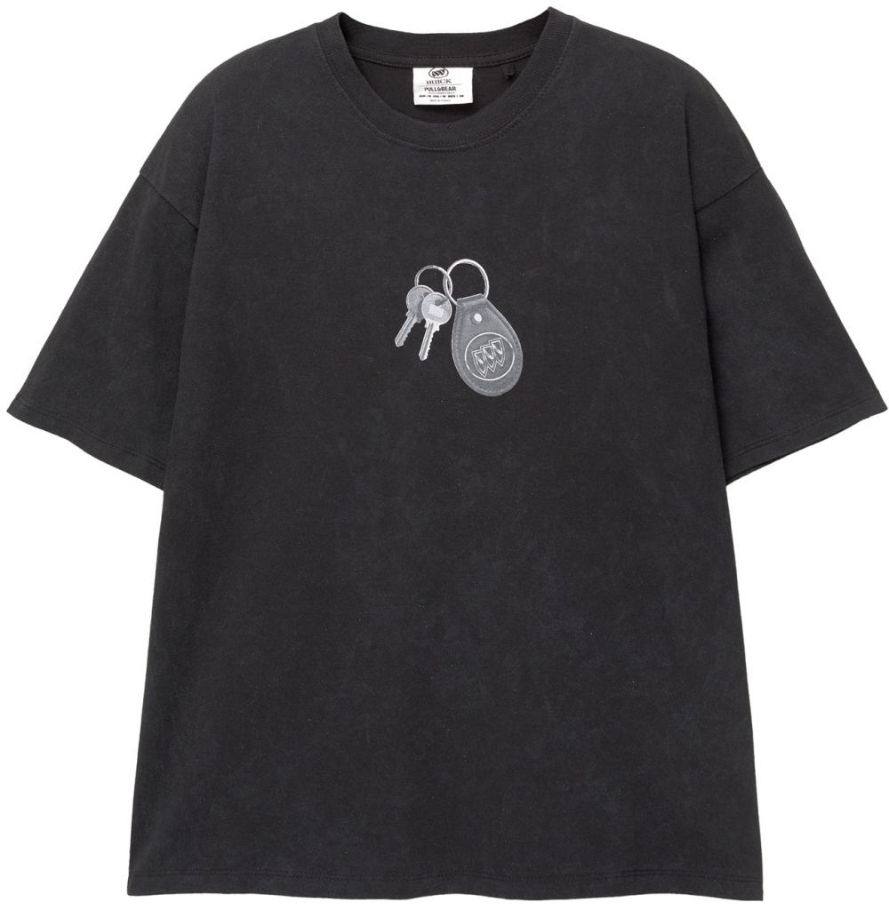 Pull&Bear Tričko  tmavosivá / čierna / biela