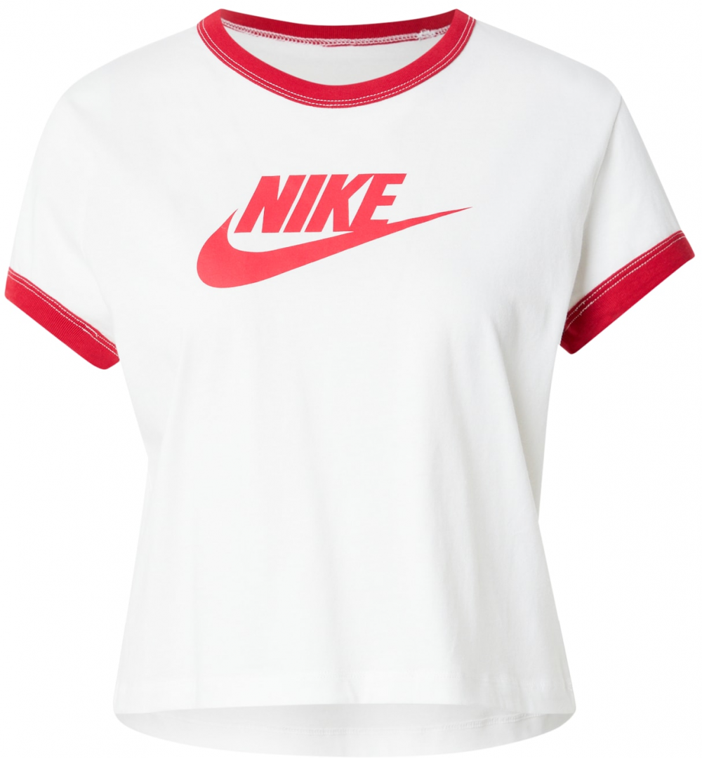 Nike Sportswear Tričko 'RINGER'  červená / biela