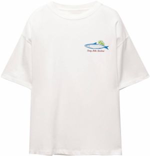 Pull&Bear Tričko  kráľovská modrá / sivá / červená / šedobiela