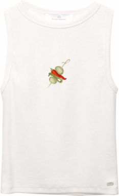 Pull&Bear Top 'GILDA'  svetlozelená / ohnivo červená / biela