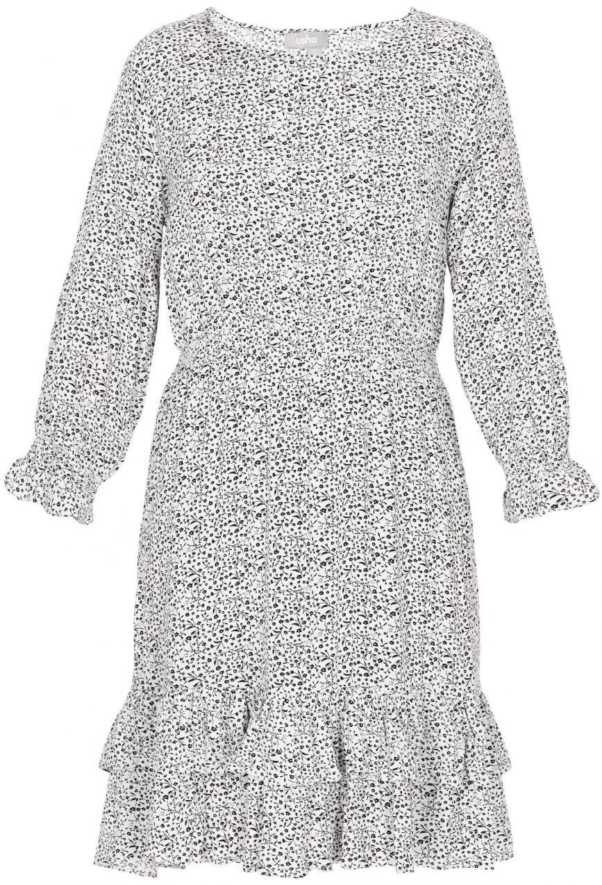 Usha Šaty 'Fashion Look'  čierna / biela