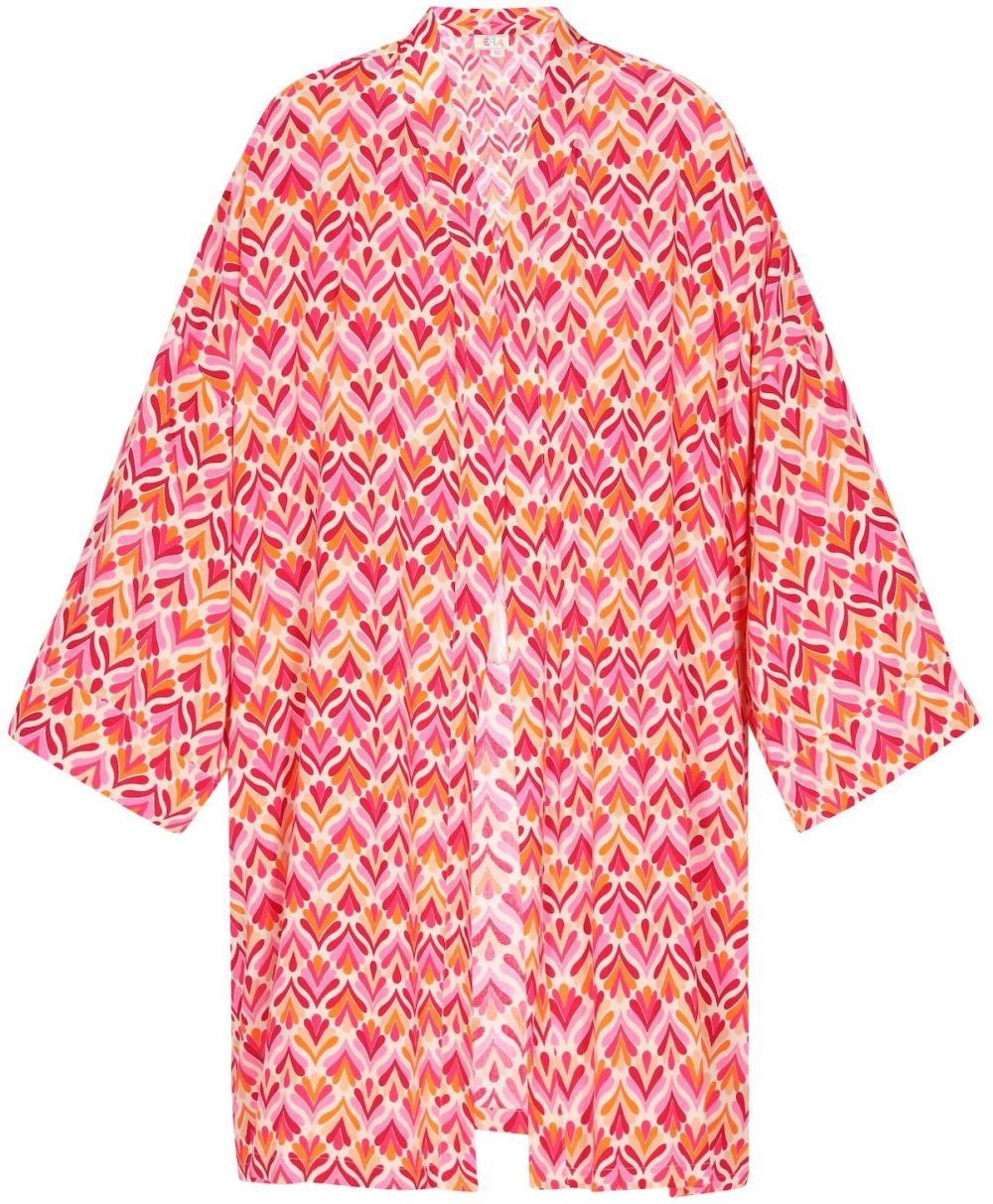 IZIA Kimono  oranžová / purpurová / biela