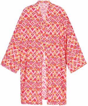 IZIA Kimono  oranžová / purpurová / biela