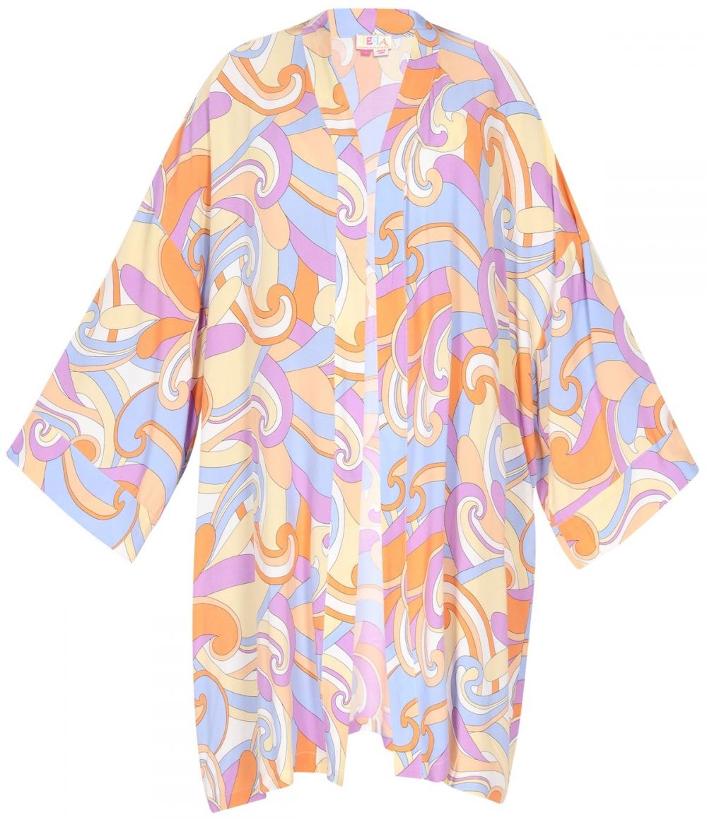 IZIA Kimono  svetlomodrá / žltá / fialová / oranžová