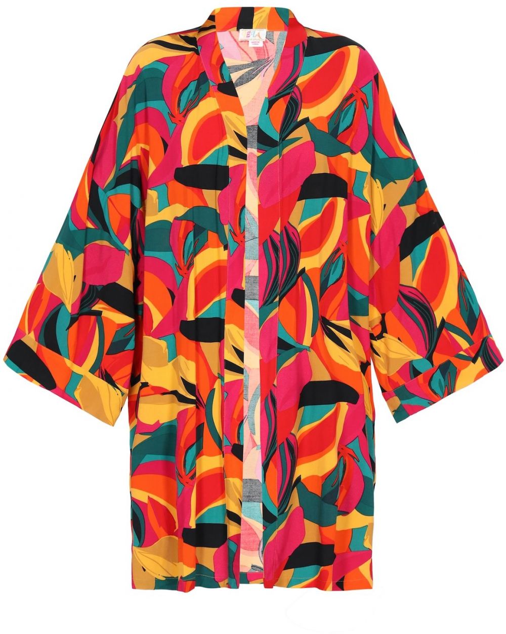 IZIA Kimono  žltá / zelená / červená / čierna