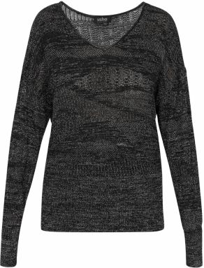 usha BLACK LABEL Sveter 'Fashion Look'  čierna / strieborná