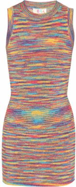 IZIA Pletené šaty 'Boho'  vodová / zlatá žltá / fialová / čerešňová