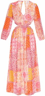 IZIA Šaty 'Boho'  karí / oranžová / ružová / biela