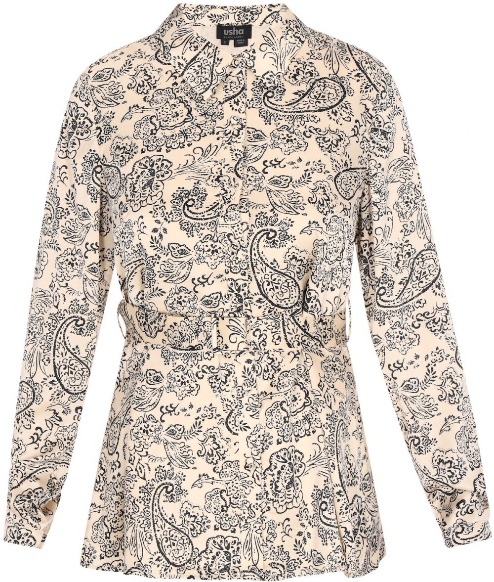 usha BLACK LABEL Blúzka 'Fashion Look'  krémová / čierna