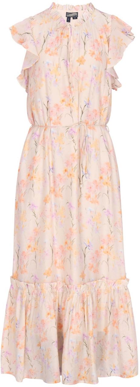 DreiMaster Vintage Šaty  olivová / fialová / oranžová / marhuľová