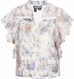 DreiMaster Vintage Blúzka  modrá / zlatá / tmavofialová / biela