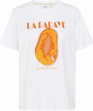 SAINT TROPEZ Tričko 'HardaSZ'  oranžová / tmavooranžová / biela