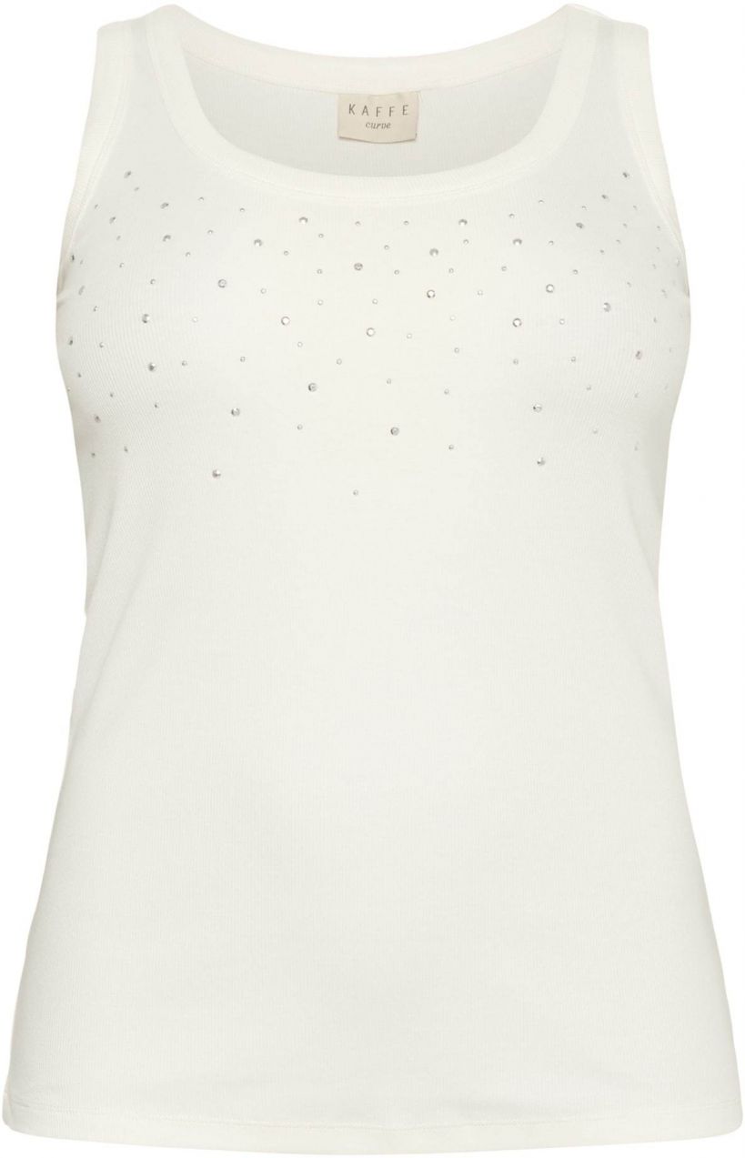 KAFFE CURVE Top 'KCcarina'  biela / prírodná biela