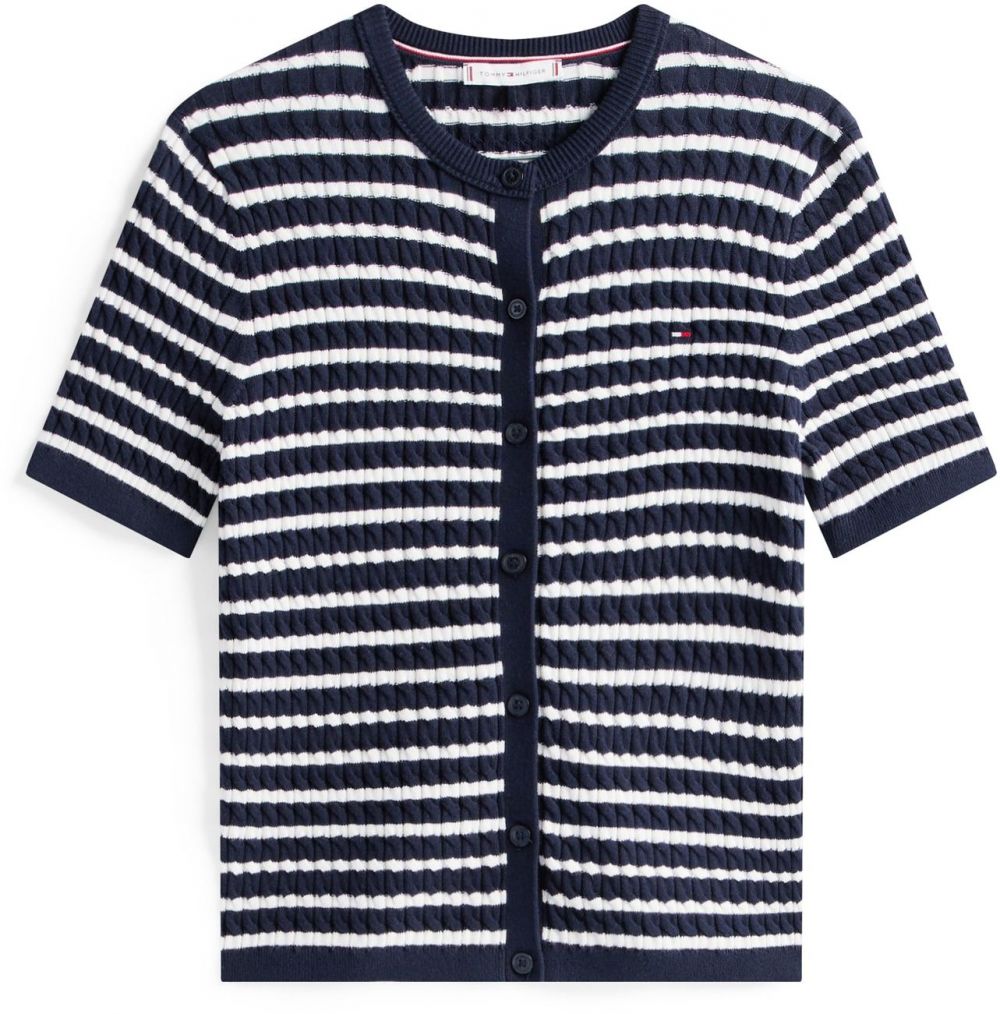 TOMMY HILFIGER Kardigán  námornícka modrá / biela