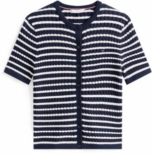 TOMMY HILFIGER Kardigán  námornícka modrá / biela