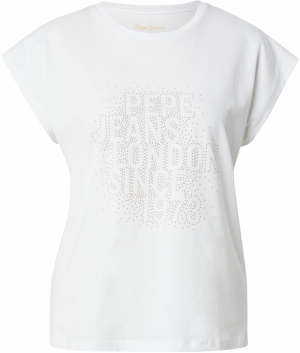 Pepe Jeans Tričko 'Aza'  zlatá / biela