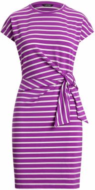 Lauren Ralph Lauren Šaty  tmavofialová / biela