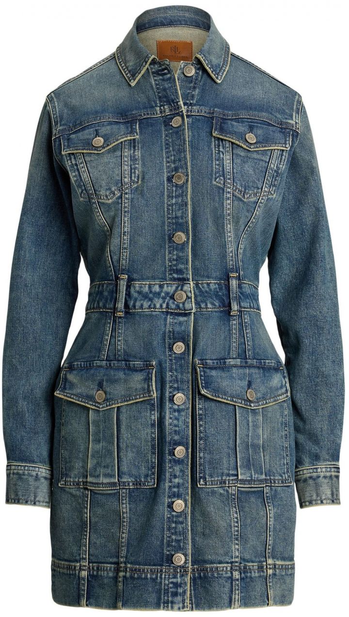 Lauren Ralph Lauren Košeľové šaty  modrá denim